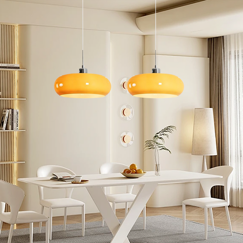 Bauhaus Glass Pendant Lamp | Dimmable Modern Lighting | Clear Finish atmosphere
