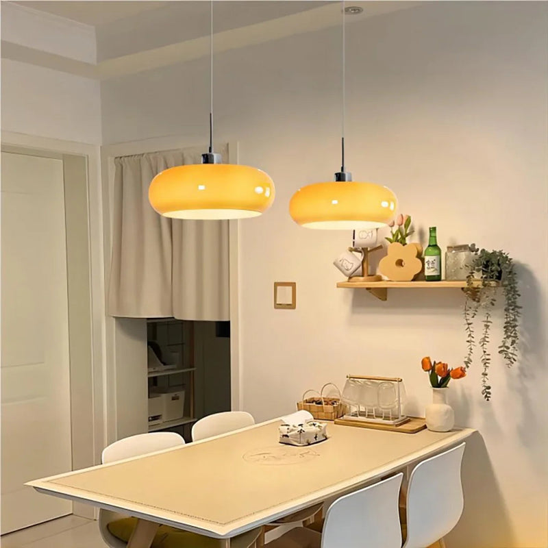 Bauhaus Glass Pendant Lamp | Dimmable Modern Lighting | Clear Finish atmosphere