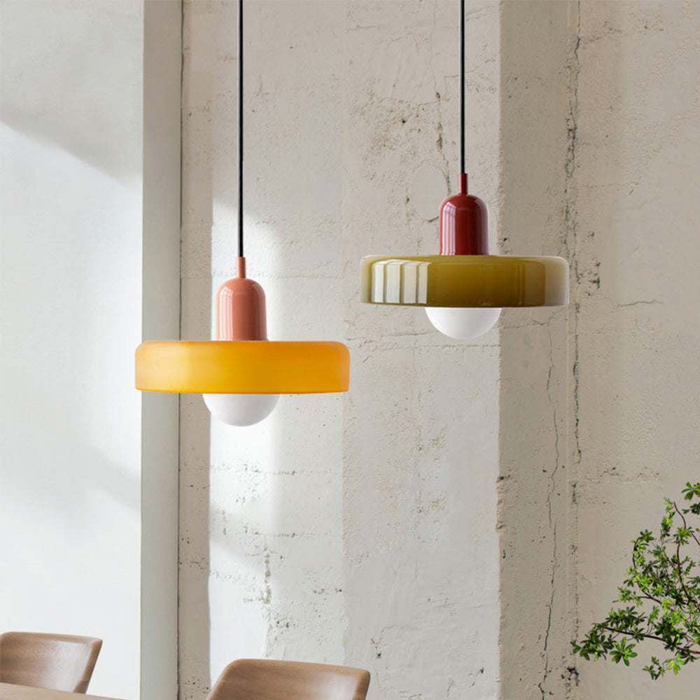 Bauhaus Glass Pendant Light | Adjustable LED Hanging Lamp | Colorful Design 1