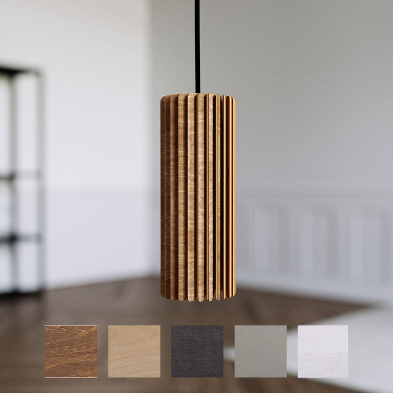 Pendelleuchte für die Küche aus Birkenholz | Handgefertigtes Downlight | Fünf Farboptionen atmosphere