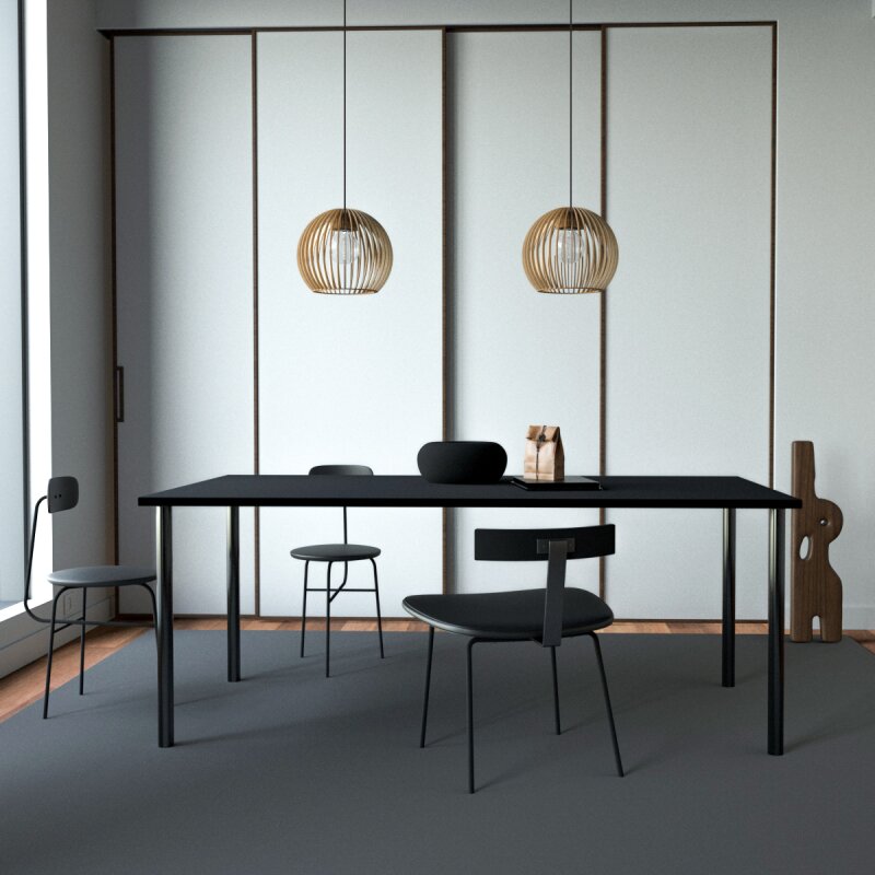 Birch Wood Pendant Light | Handcrafted Kitchen Hanging Lamp | Warm White 2