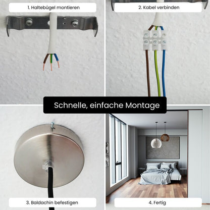 Birch Wood Pendant Light | Handcrafted Kitchen Hanging Lamp | Warm White 7