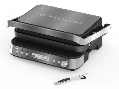 Ceramic Contact Grill with Core Thermometer & Waffle Plates | Adjustable Temperature for Perfect Cooking 0
