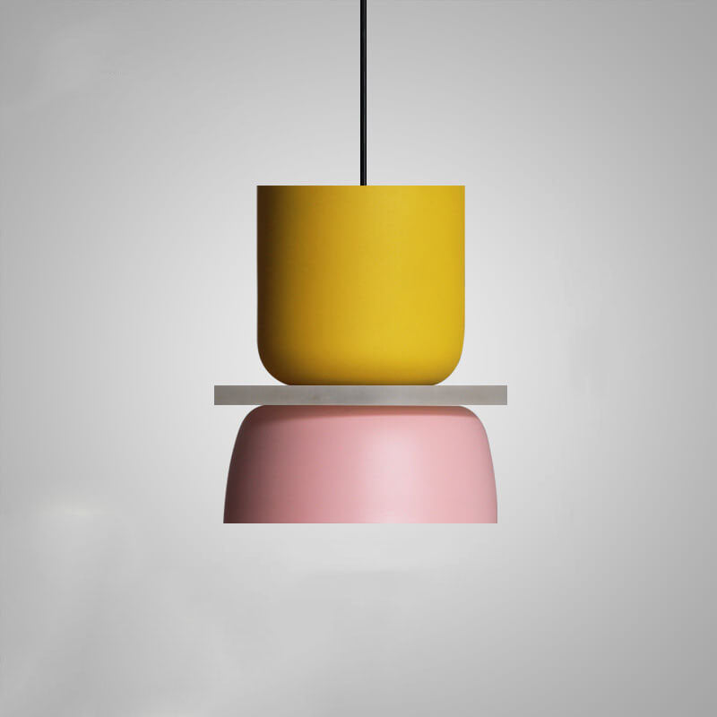 Colorful Macaron Pendant Light | Metal Ceiling Fixture | Adjustable Height 0