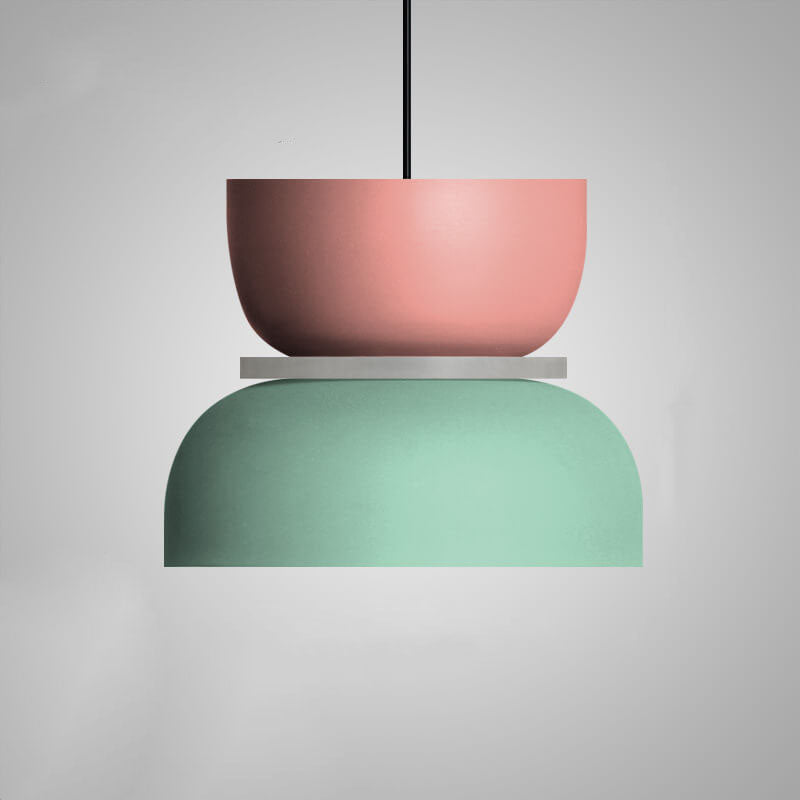 Colorful Macaron Pendant Light | Metal Ceiling Fixture | Adjustable Height 10