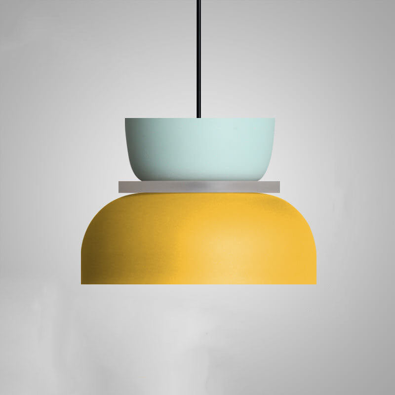 Colorful Macaron Pendant Light | Metal Ceiling Fixture | Adjustable Height 11