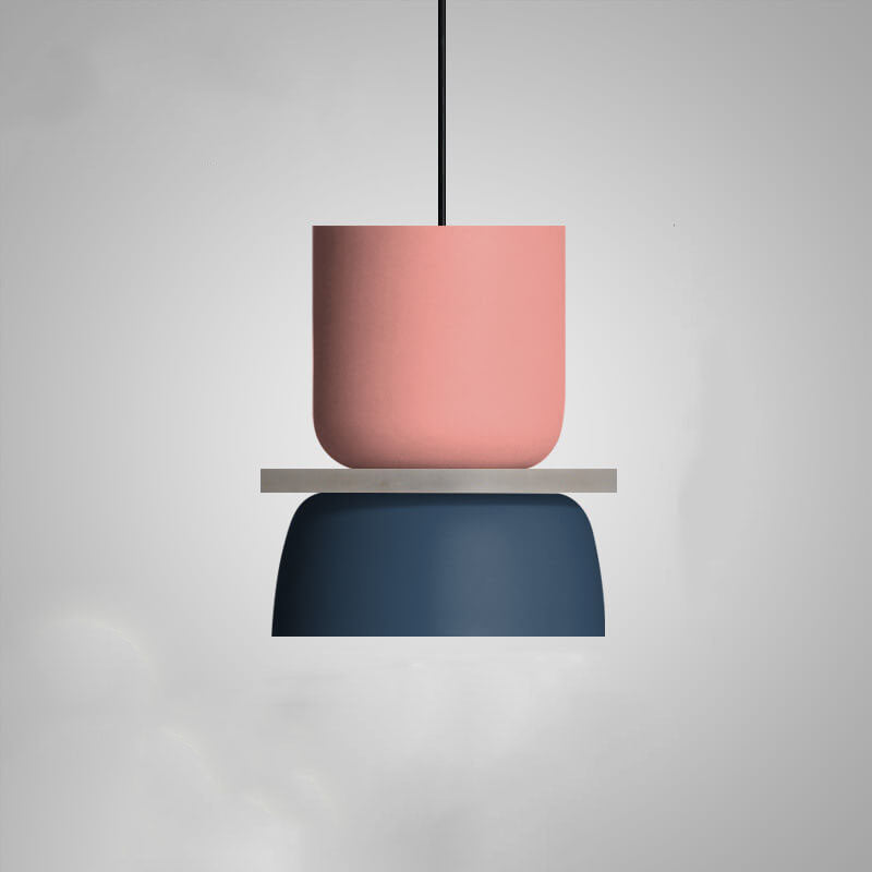 Colorful Macaron Pendant Light | Metal Ceiling Fixture | Adjustable Height 15
