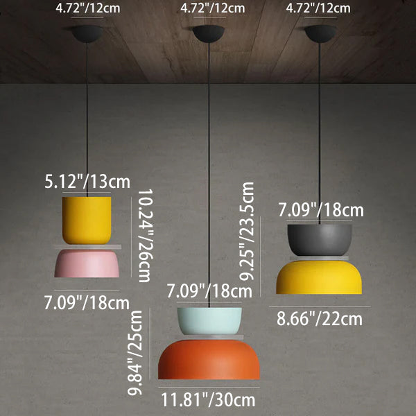 Colorful Macaron Pendant Light | Metal Ceiling Fixture | Adjustable Height 5