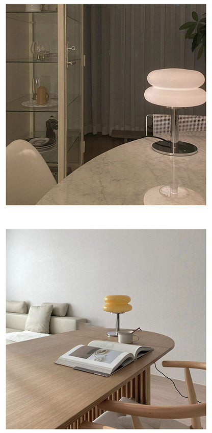 Elegant Glass Table Lamp | LED Lighting with Unique Stained Design | Cozy Illumination for Bedroom and Study 5