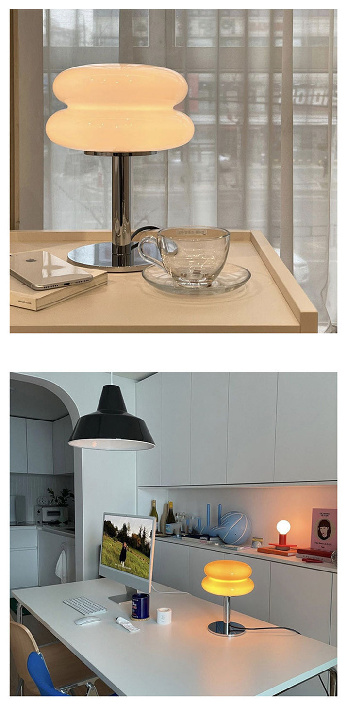 Elegant Glass Table Lamp | LED Lighting with Unique Stained Design | Cozy Illumination for Bedroom and Study 6