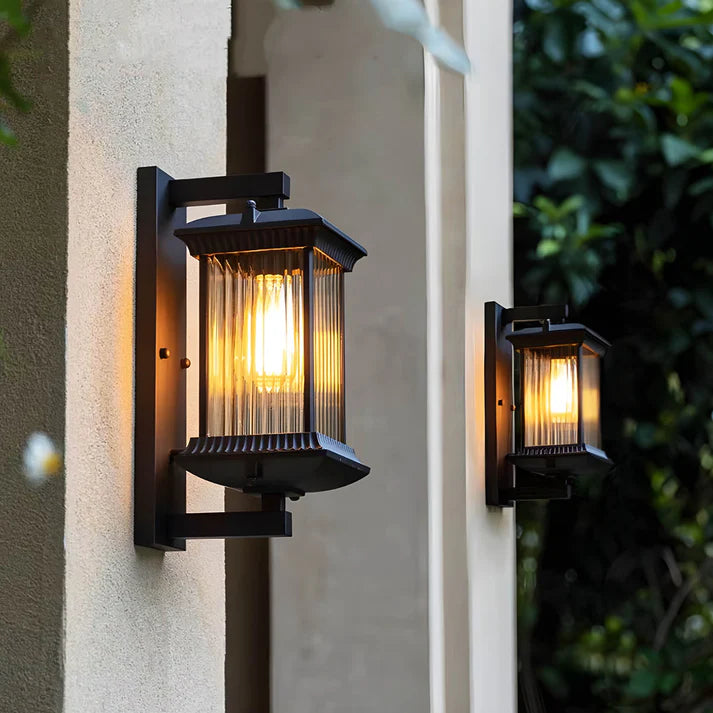 Elegant Outdoor Wall Light | Durable Aluminum & Glass | LED Lantern | Coffee Brown 1