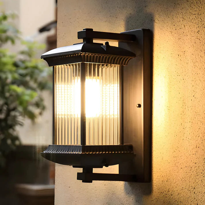Elegant Outdoor Wall Light | Durable Aluminum & Glass | LED Lantern | Coffee Brown 3