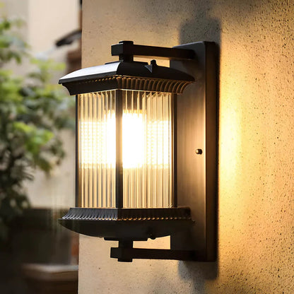 Elegant Outdoor Wall Light | Durable Aluminum & Glass | LED Lantern | Coffee Brown 3