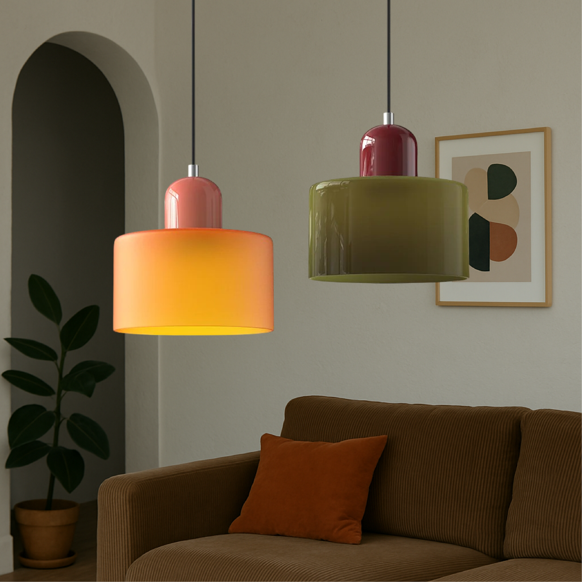 Hanging Lamp | Colorful Glass Pendant Light | Adjustable LED | Modern Design 4