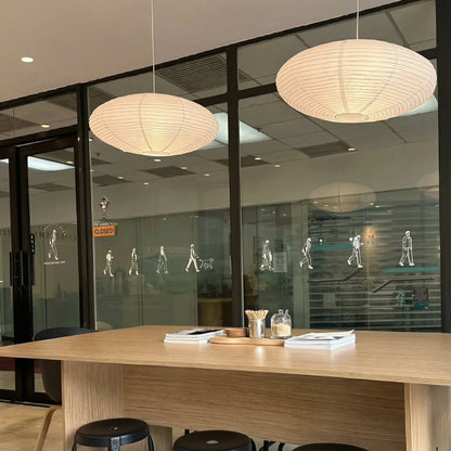 Hanging Paper Pendant Light | Adjustable Minimalist Design | Soft LED Warm Glow 2