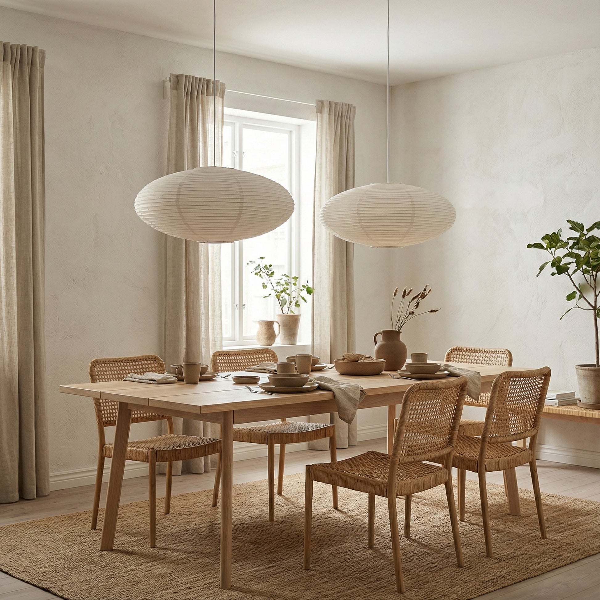 Hanging Paper Pendant Light | Adjustable Minimalist Design | Soft LED Warm Glow 5