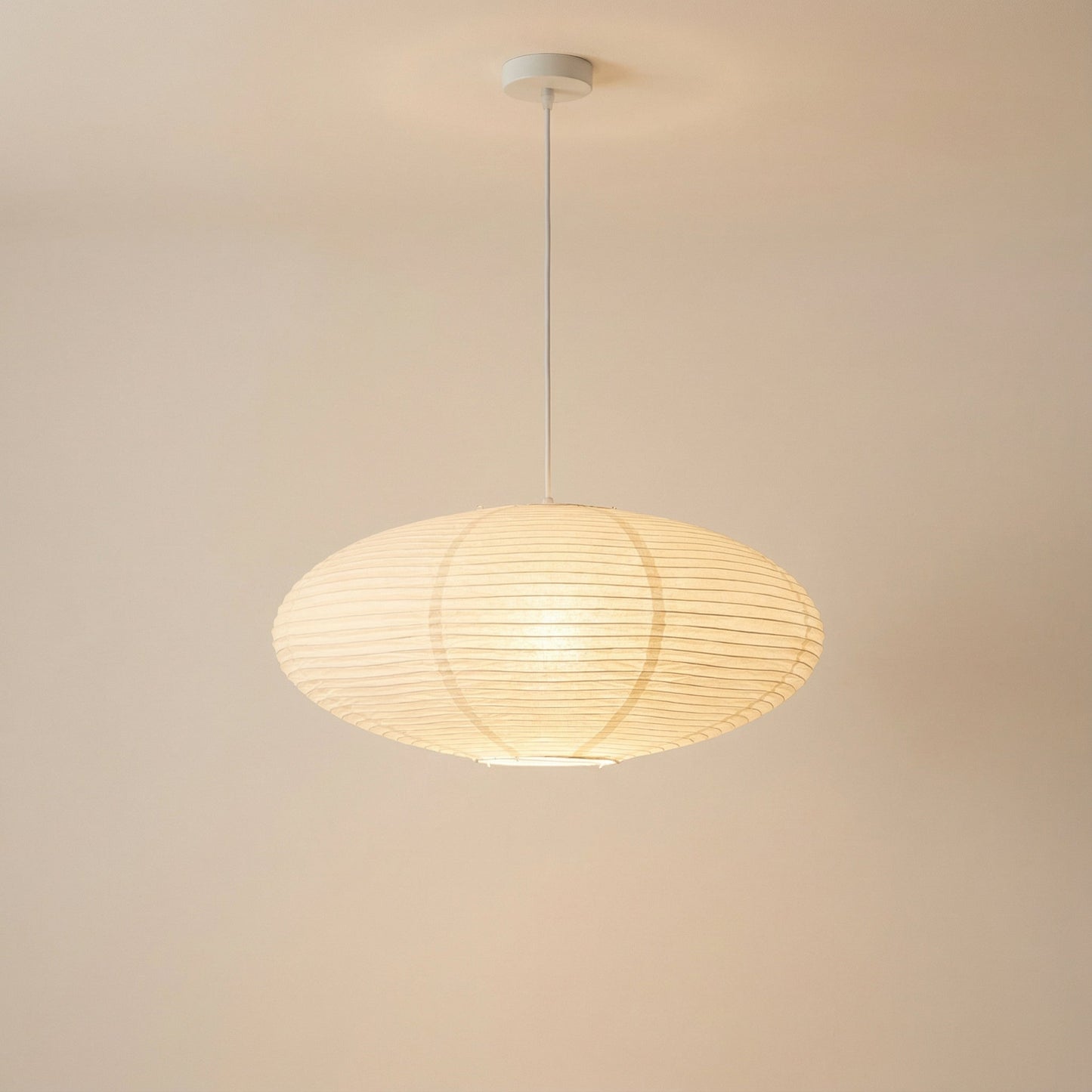 Hanging Paper Pendant Light | Adjustable Minimalist Design | Soft LED Warm Glow 6