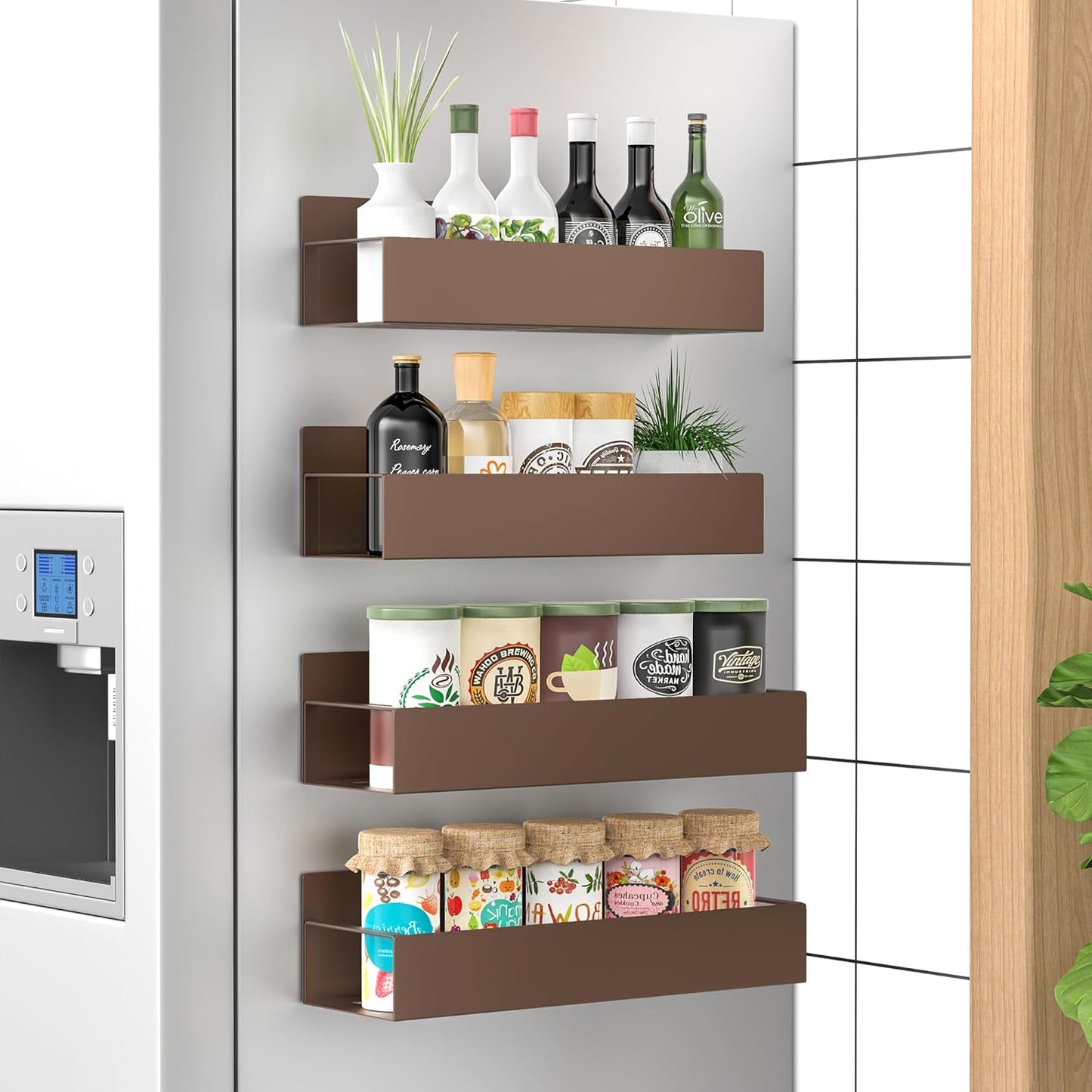 Magnetic Spice Rack Set of 4 | Space-Saving Organizers with Strong Grip for Easy Access 8