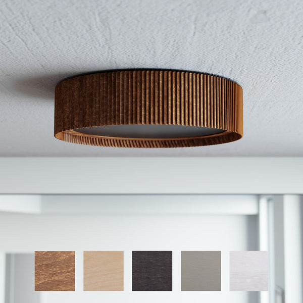 Moderne handgefertigte Deckenleuchte aus Birke | Sanfte Warmglühleuchte | Umweltfreundlich