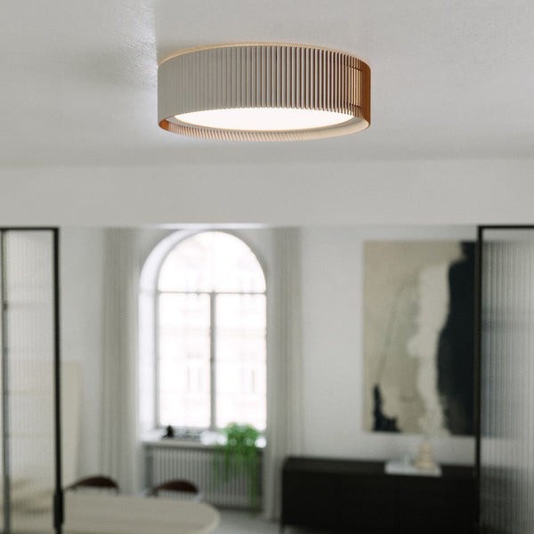 Moderne handgefertigte Deckenleuchte aus Birke | Sanfte Warmglühleuchte | Umweltfreundlich