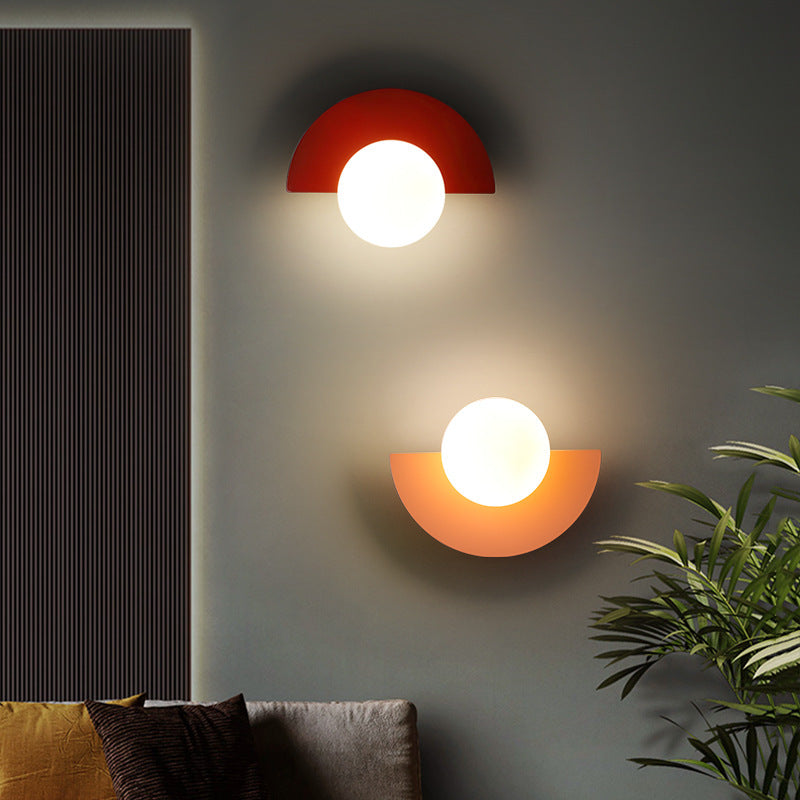 Modern Minimalist Wall Sconce | Iron and Glass | 1-Light Fixture | Colorful Design 2
