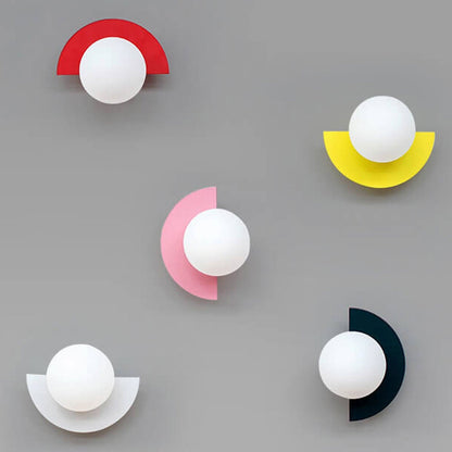 Modern Minimalist Wall Sconce | Iron and Glass | 1-Light Fixture | Colorful Design 9