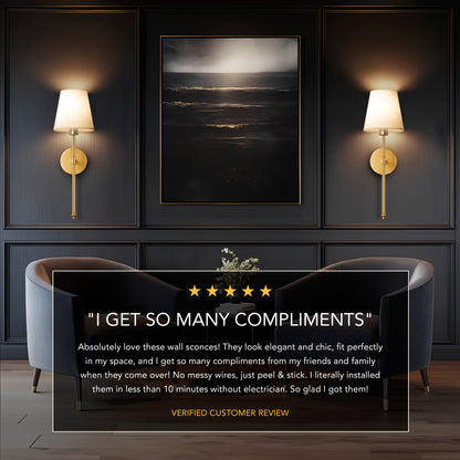 Moderne kabellose Wandleuchten | Batteriebetriebene Wandleuchte aus Metall | Einstellbare Helligkeit 3