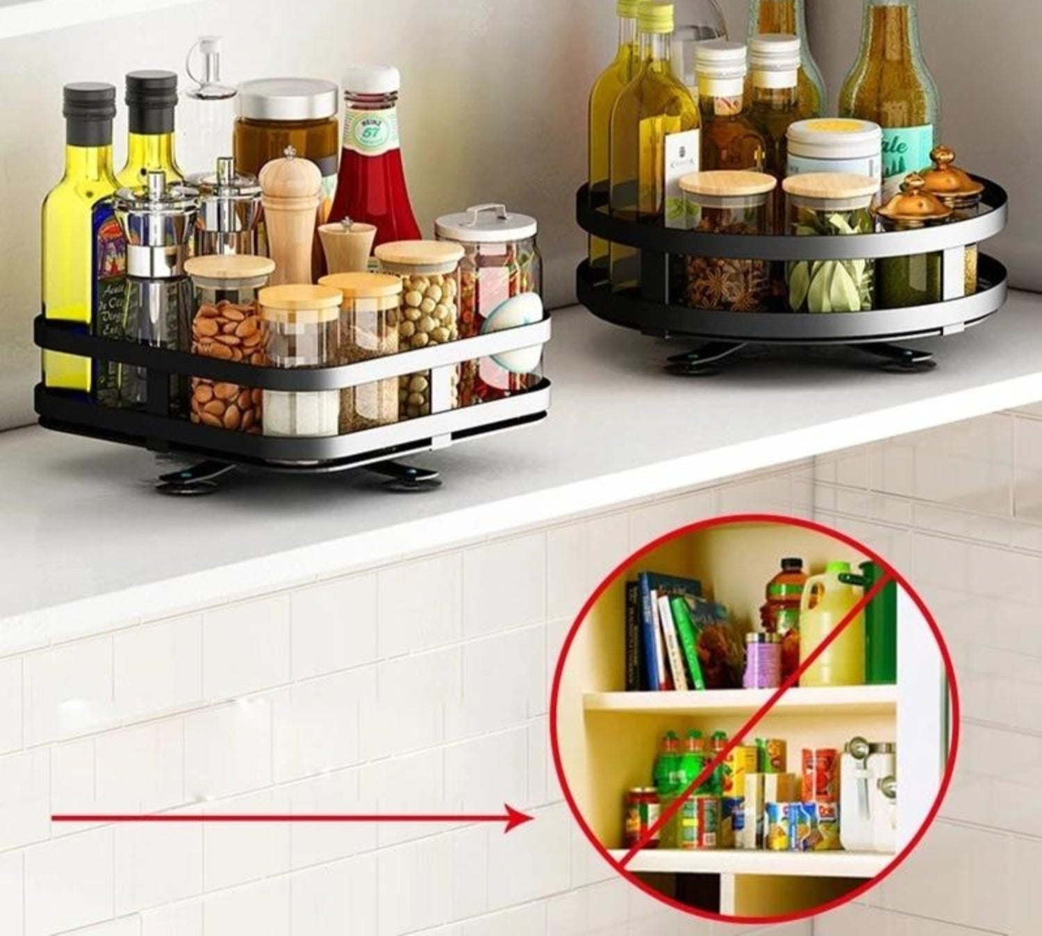 TwistRack | 360° Rotating Storage Rack with Adjustable Height | Stylish Organizer for Kitchen and Bathroom 1