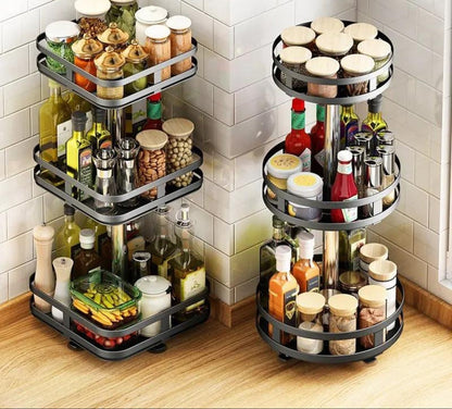 TwistRack | 360° Rotating Storage Rack with Adjustable Height | Stylish Organizer for Kitchen and Bathroom 2