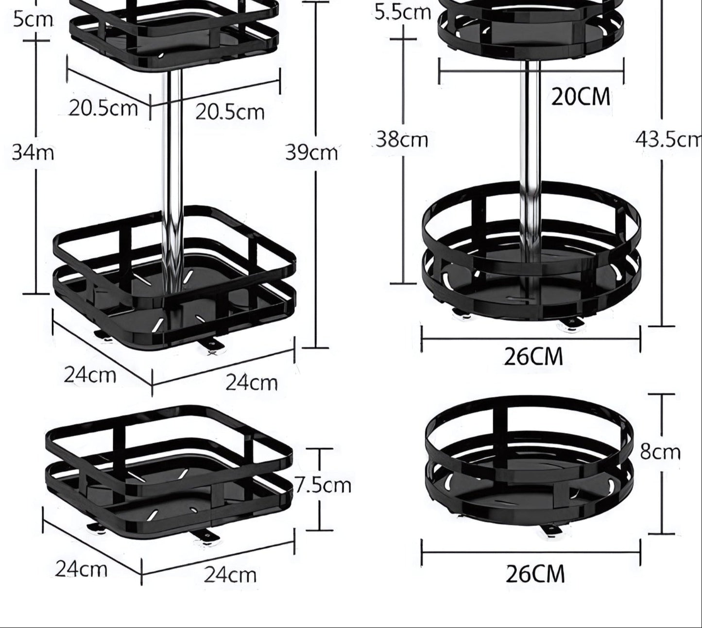 TwistRack | 360° Rotating Storage Rack with Adjustable Height | Stylish Organizer for Kitchen and Bathroom 6