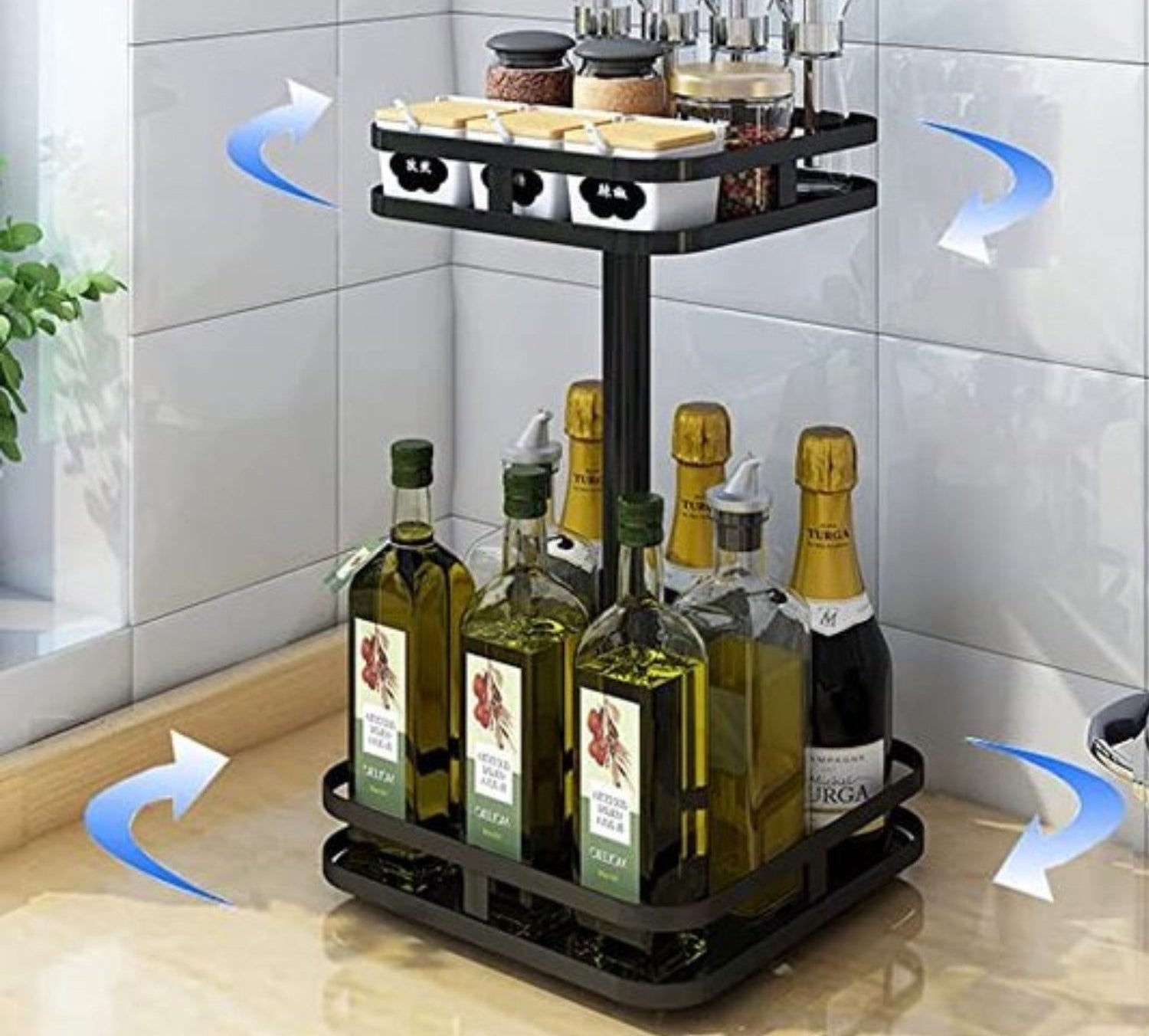 TwistRack | 360° Rotating Storage Rack with Adjustable Height | Stylish Organizer for Kitchen and Bathroom 7