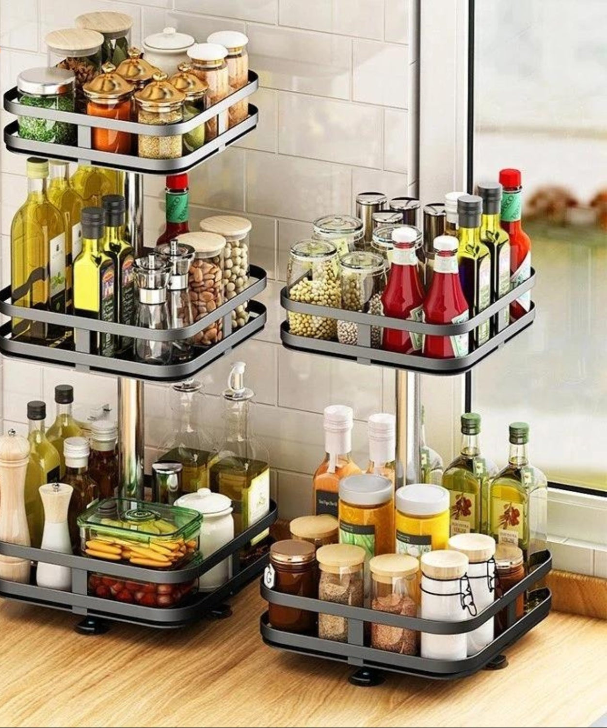TwistRack | 360° Rotating Storage Rack with Adjustable Height | Stylish Organizer for Kitchen and Bathroom 8